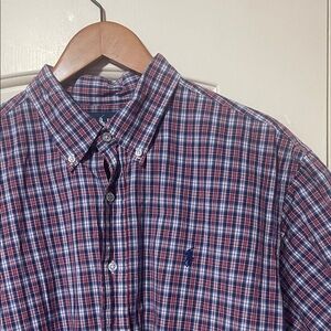 Ralph Lauren Red and Blue Checkered Button Down Shirt